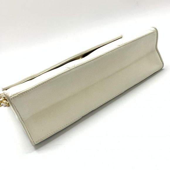Chanel Lambskin Chain Shoulder Bag Gold Metal Fittings Here Mark Leather White - Picture 5 of 10
